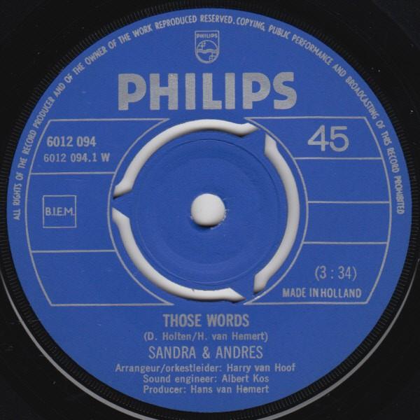 Sandra & Andres - Those Words 04555 Vinyl Singles Goede Staat