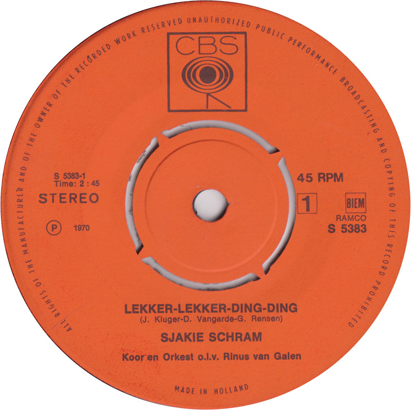 Sjakie Schram - Lekker-Lekker-Ding-Ding 13767 Vinyl Singles Goede Staat