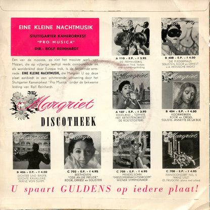 A Stuttgarter Kamerorkest "Pro Musica"  - Serenade No. 13 In G. K.V. 525 Allegro (EP) 10877 Vinyl Singles EP Goede Staat