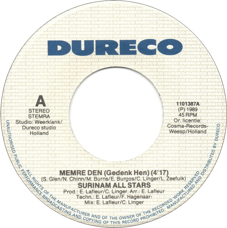 Surinam All Stars - Memre Den 14125 26988 Vinyl Singles Goede Staat