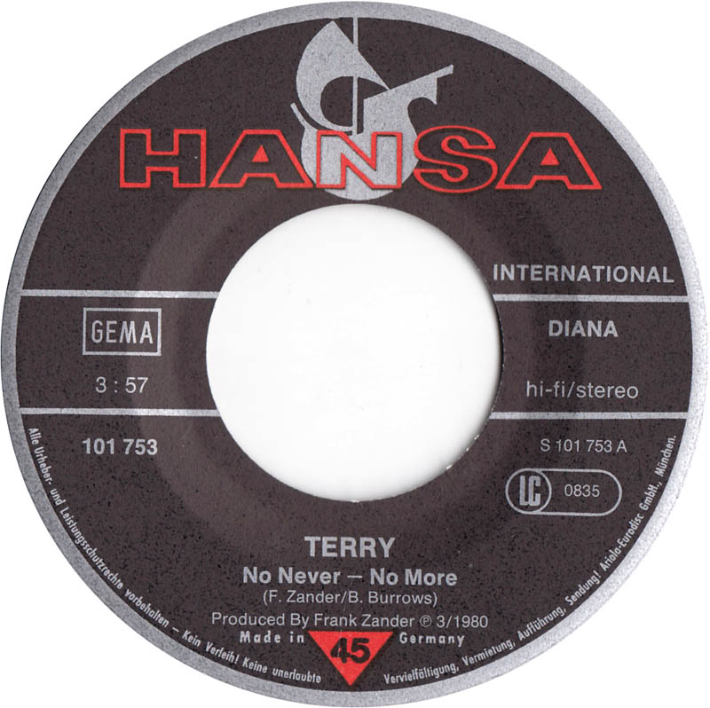 Terry - No Never - No More 17613 Vinyl Singles Goede Staat