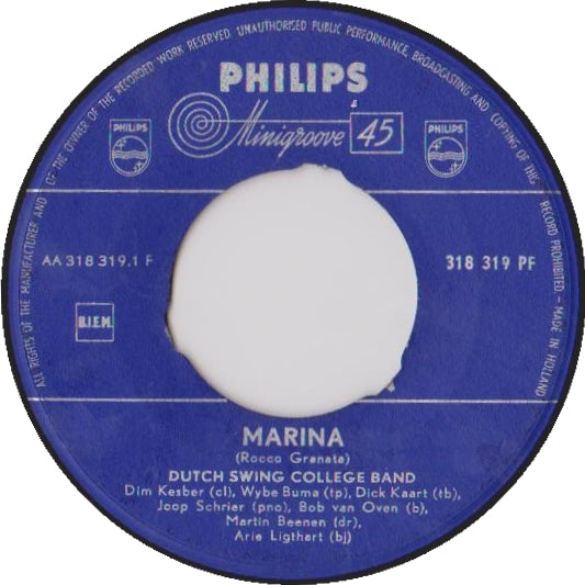 Dutch Swing College Band - Marina 39839 Vinyl Singles Hoes: Generic