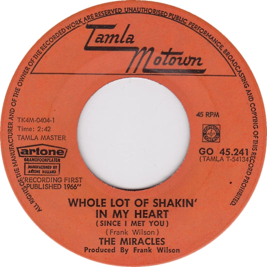 Miracles - Whole Lot Of Shakin' In My Heart 03369 Vinyl Singles Goede Staat