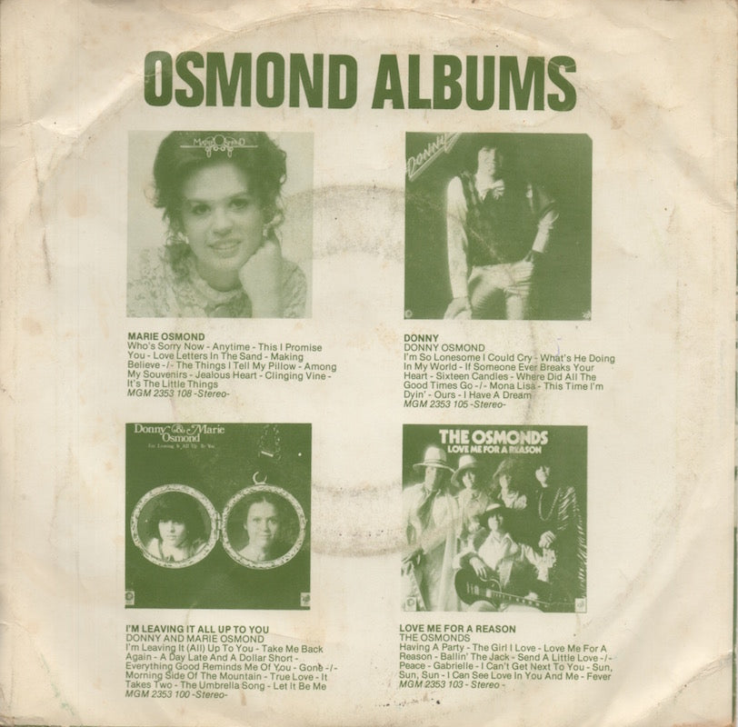 Osmonds - The Proud One 05939 Vinyl Singles Goede Staat