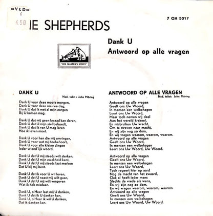 Shepherds - Dank U 18237 Vinyl Singles Goede Staat