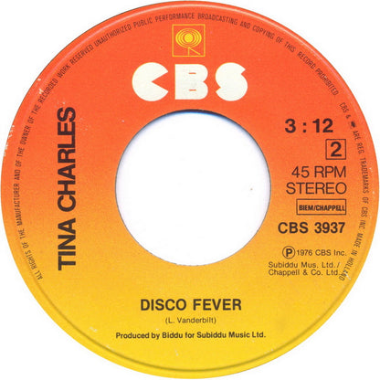 Tina Charles - Disco Fever 30137 Vinyl Singles Goede Staat