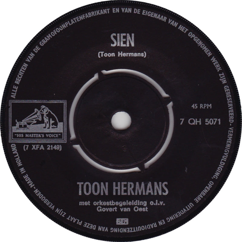 Toon Hermans - Sien 40268 Vinyl Singles Goede Staat