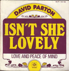 David Parton - Isn't She Lovely 25514 Vinyl Singles Goede Staat