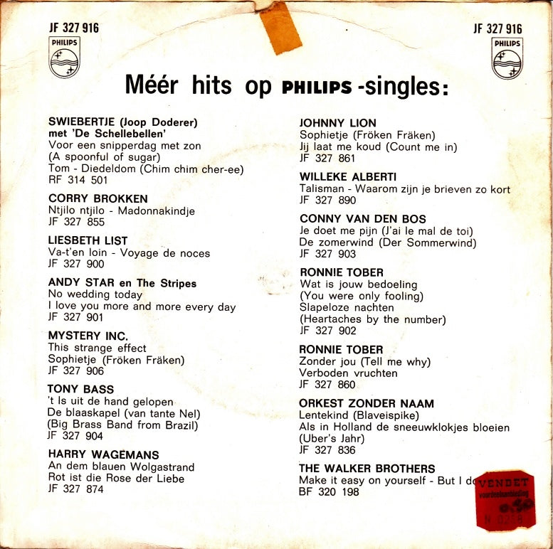 Willeke Alberti - Elke Dag Denk Ik Aan Zondag Vinyl Singles Goede Staat