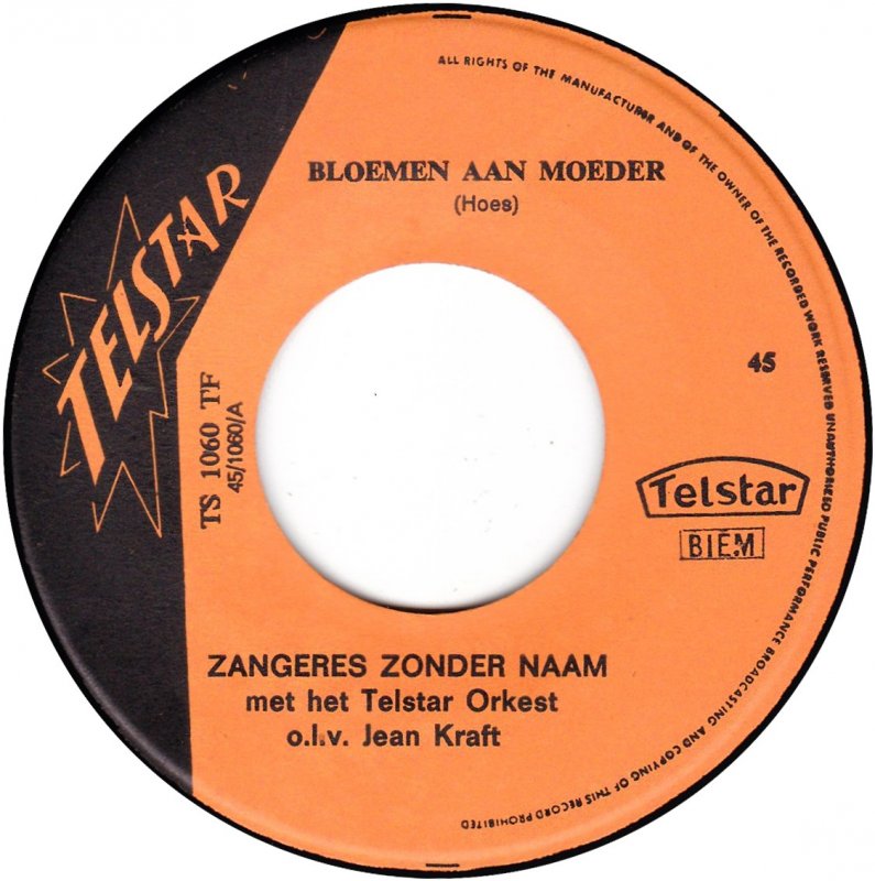 Zangeres Zonder Naam - Bloemen Aan Moeder 32733 Vinyl Singles Goede Staat